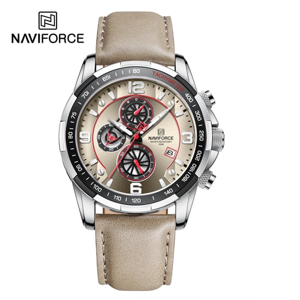 Naviforce NF8020L-CALFSKIN-Genuine Leather Belt Chronograph Edition
