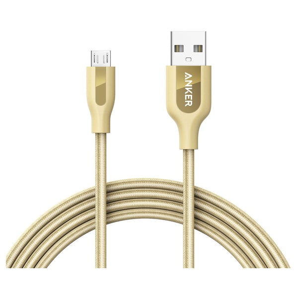 Anker Powerline Plus Micro USB Nylon Braided Cable 1.8m Gold - A8143HB1