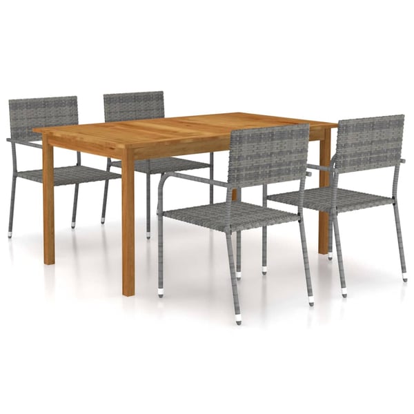 vidaXL 5 Piece Garden Dining Set Grey vidaXL 5 Piece Garden Dining Set Grey