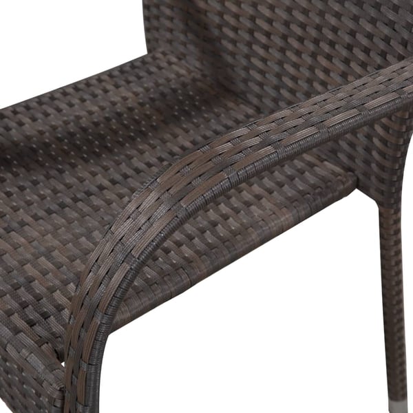 Vidaxl Stackable Outdoor Chairs 2 Pcs Poly Rattan Brown Vidaxl Stackable Outdoor Chairs 2 Pcs Poly Rattan Brown