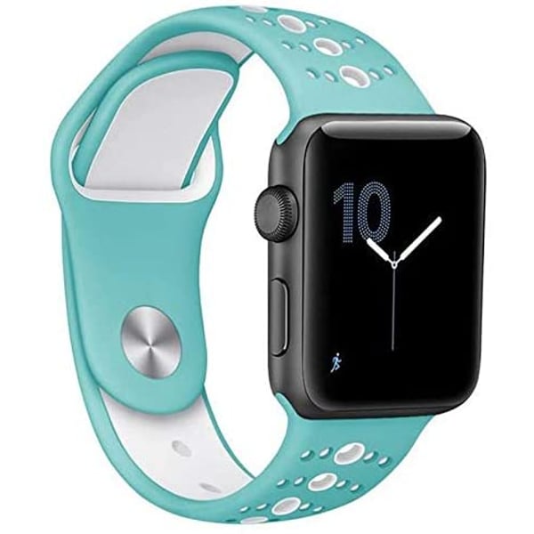 Amerteer Apple watch Band Compatible with Apple Watch Series 1/2/3/4/5/6 Green & White 38/40mm