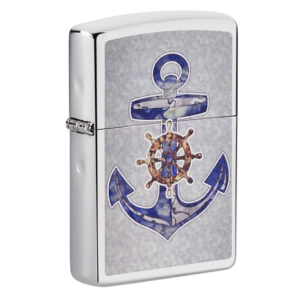 Zippo 49411 250 Anchor Design High Polish Chrome Windproof Lighter