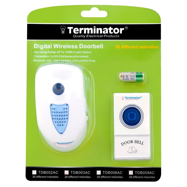 Terminator Digital Wireless Door Bell With 38 Different Melodies - 13a