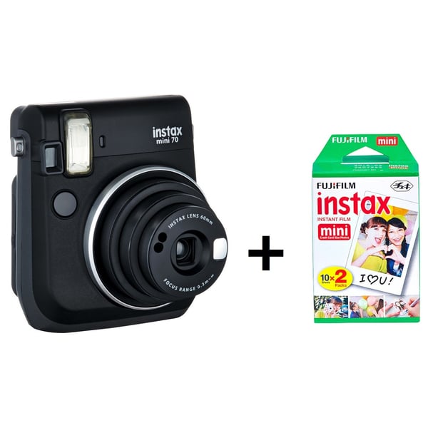 Fujifilm Instax Mini 70 Instant Camera Black + 20 Sheets