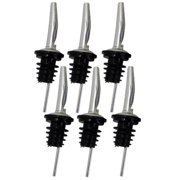 Southern Homewares Stainless Steel Free Flow Vented Pourer Wine Liquor Bottle Tapered Spout Rubber Stopper 6 Pack Southern Homewares Stainless Steel Free Flow Vented Pourer Wine Liquor Bottle Tapered Spout Rubber Stopper 6 Pack