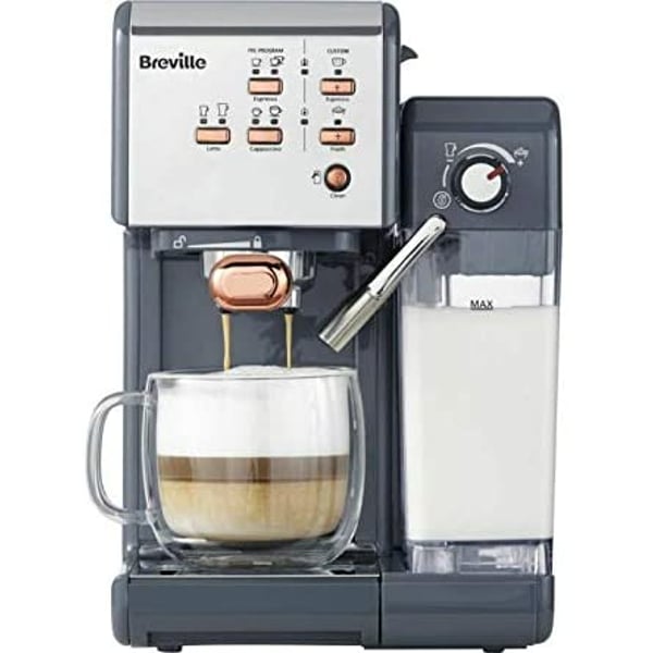 BREVILLE One-Touch VCF109 Coffee Machine - Graphite Grey & Rose Gold BREVILLE One-Touch VCF109 Coffee Machine - Graphite Grey & Rose Gold
