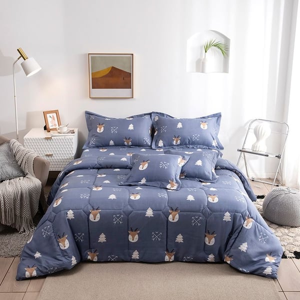 Buy Rishahome 6 Piece King Size Comforter Set 1 Comforter 1 Fitted Sheet 2 Large Pillowcases 2 Medium Pillowcases Microfibre Elixir 220 240 Cm Online In Uae Sharaf Dg