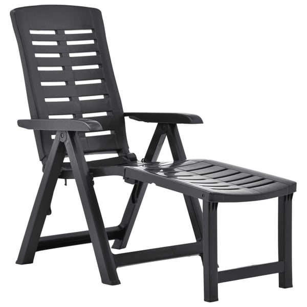 vidaXL Folding Sun Lounger Plastic Anthracite vidaXL Folding Sun Lounger Plastic Anthracite