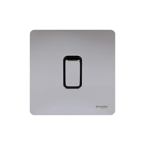 Schneider Electric Gu1414-bpc 1 Gang Ultimate Screwless Flat Plate Intermediate Switch, Polished Chrome With Black Interior Schneider Electric Gu1414-bpc 1 Gang Ultimate Screwless Flat Plate Intermediate Switch, Polished Chrome With Black Interior