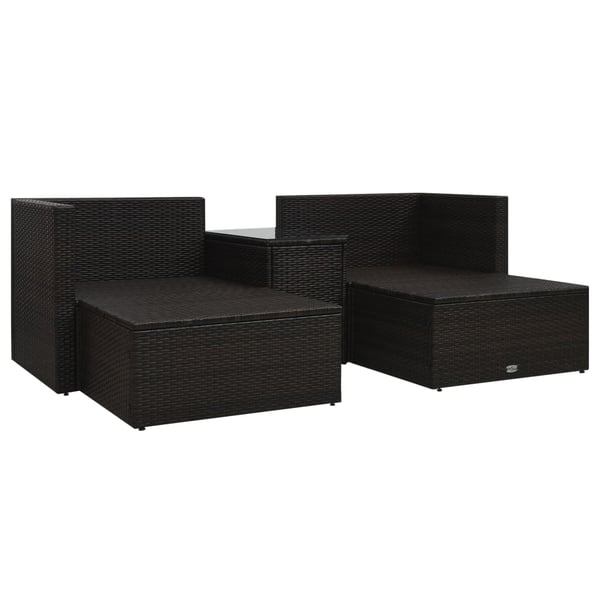 Vidaxl 5 Piece Garden Lounge Set With Cushions Poly Rattan Brown Vidaxl 5 Piece Garden Lounge Set With Cushions Poly Rattan Brown