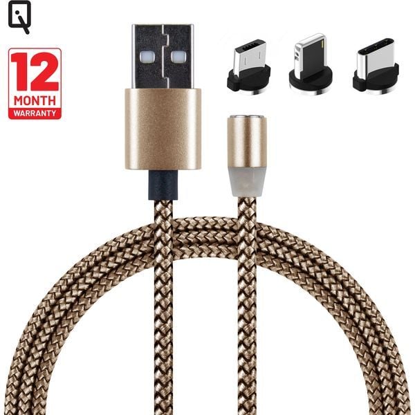 IQ Magnetic Type C To Micro USB Cable 1M Assorted