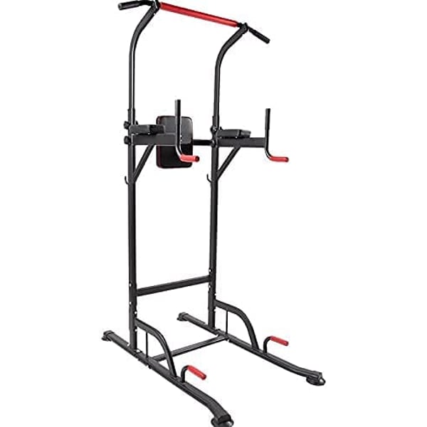 ULTIMAX Multifunction Power Tower Pull Up Dip Station Power Tower Chin Up Bar Push Pull Up Knee Raise Weight Bench Gym Station Home Gym