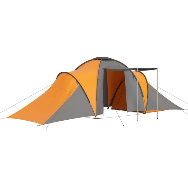 Vidaxl Camping Tent 6 Persons Grey And Orange