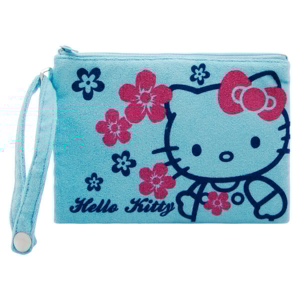 Hello Kitty Pile Flat Pouch, Soft Woven, Ipad Mini Case, Travel Pouch, Cyan Hello Kitty Pile Flat Pouch, Soft Woven, Ipad Mini Case, Travel Pouch, Cyan