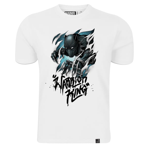 Marvel Black Panther Men s Round Neck T shirt White Double Extra
