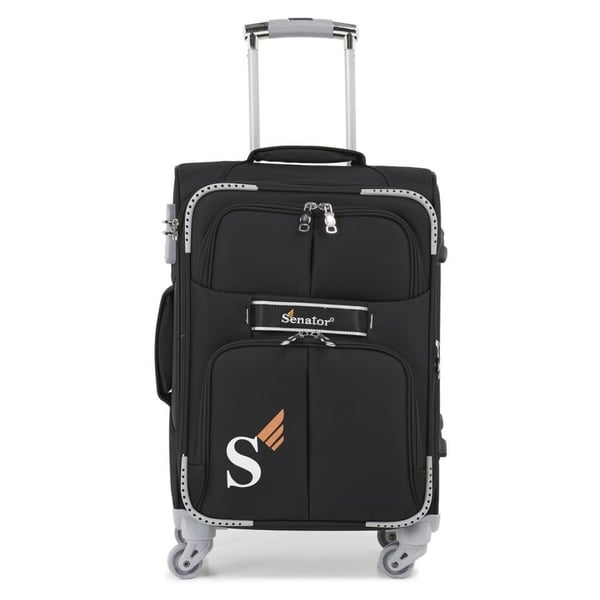 Senator Soft Spinner Trolley Luggage Bag Black 28inch LL00328BLK Senator Soft Spinner Trolley Luggage Bag Black 28inch LL00328BLK