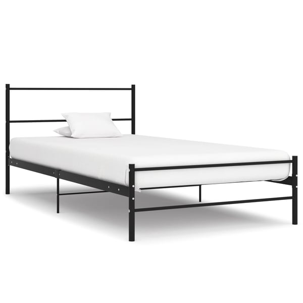 vidaXL Bed Frame Black Metal 90x200 cm vidaXL Bed Frame Black Metal 90x200 cm