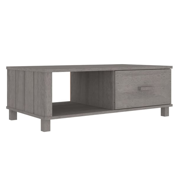 vidaXL Coffee Table HAMAR Light Grey 100x55x35 cm Solid Wood Pine vidaXL Coffee Table HAMAR Light Grey 100x55x35 cm Solid Wood Pine