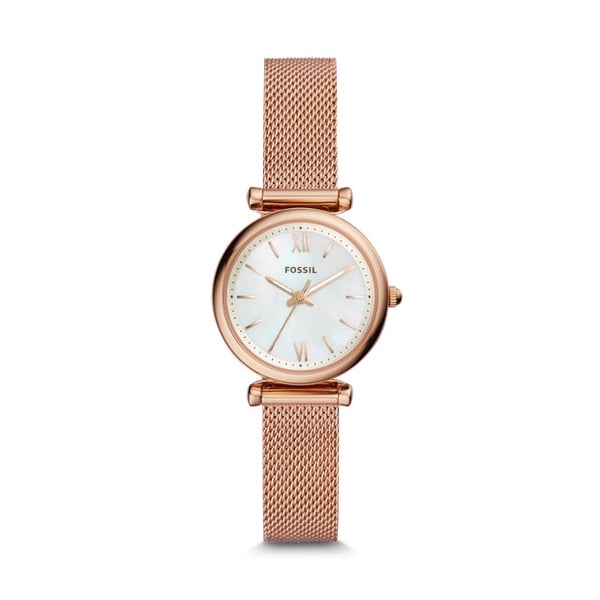 Fossil ES4433 Carlie Mini Three-Hand Rose Gold-Tone Stainless Steel Watch