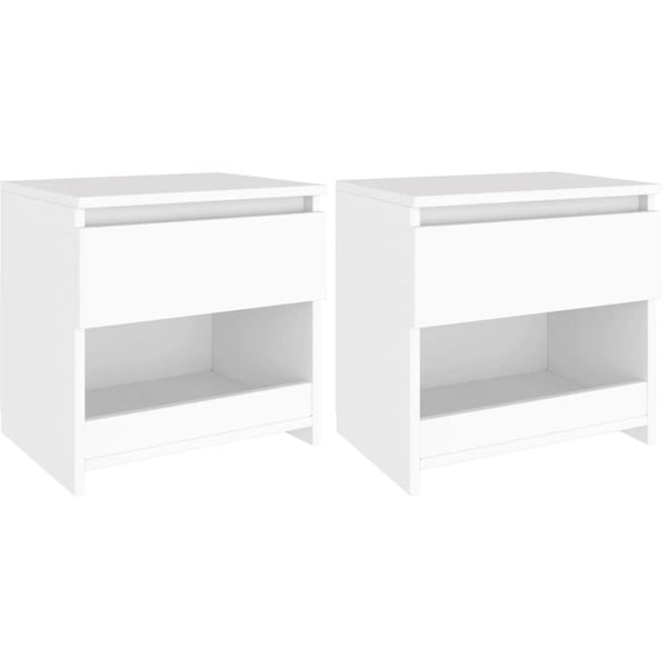 Vidaxl Bedside Cabinets 2 Pcs White 40x30x39 Cm Chipboard