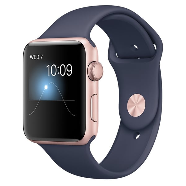 Apple Watch Series 2 - 42mm Rose Gold Aluminium Case with Midnight Blue Sport Band