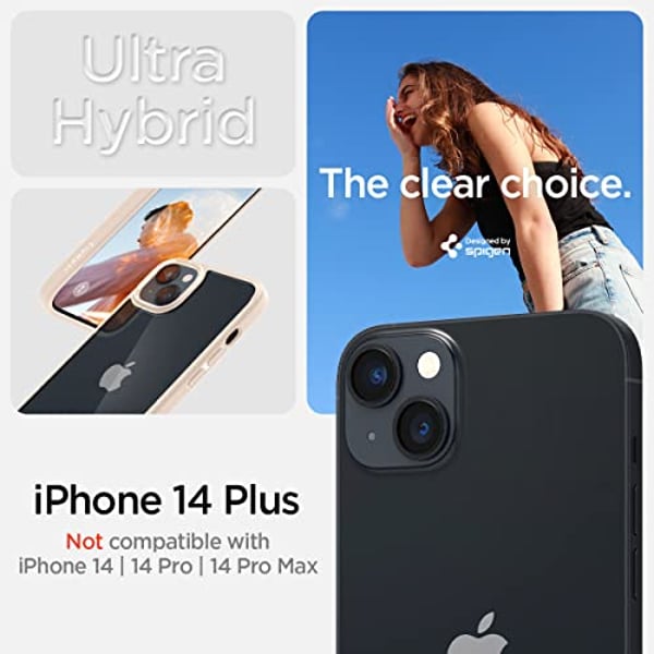 Spigen Ultra Hybrid designed for iPhone 14 Plus case cover - Sand Beige