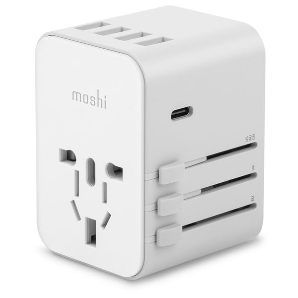 Moshi MSHI-L-022156 World Travel Adapter with USB-C Port White