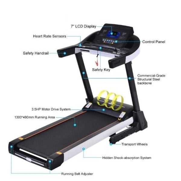 Marshal Fitness Low Noise Two Motors Home Use Treadmill
