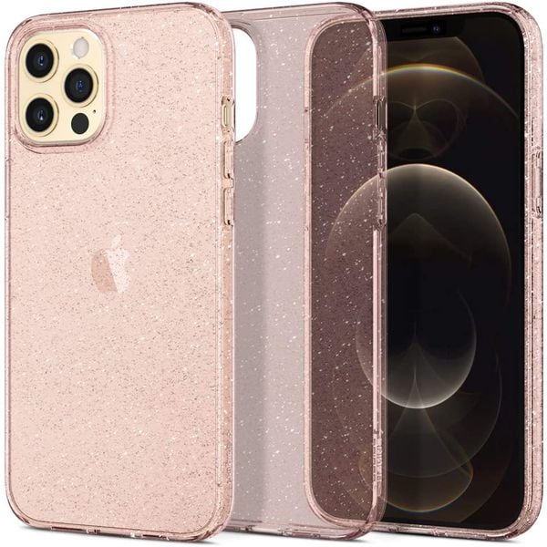 Spigen Liquid Crystal Glitter Designed For iPhone 12 Pro Max Case/Cover Rose Quartz