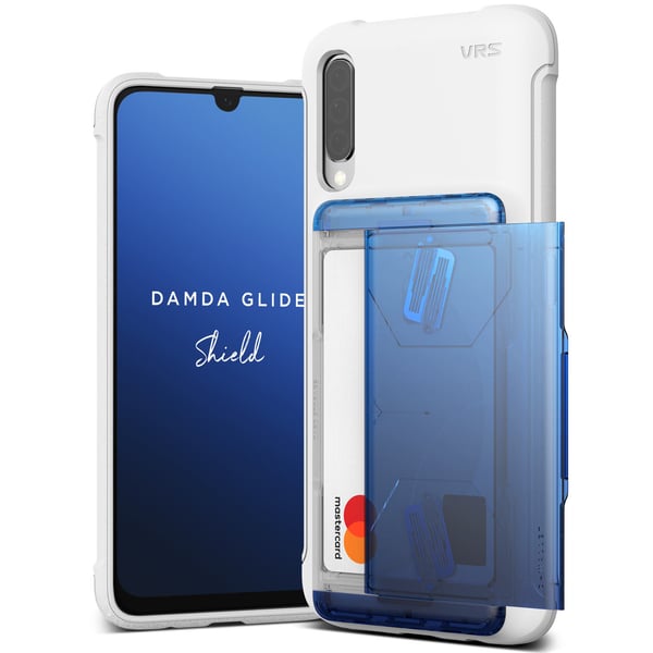 Vrs Design Samsung Galaxy A50 Damda Glide Shield Semi Automatic Card Wallet Cover/case - White Blue Black