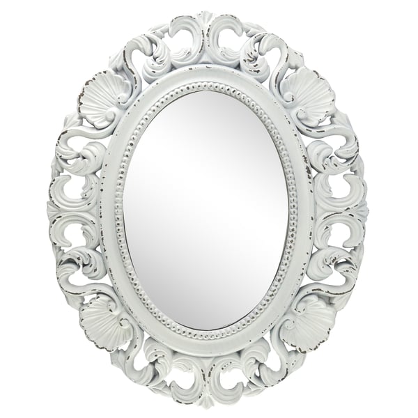 Vintage Circular Wall Mirror White Vintage Circular Wall Mirror White