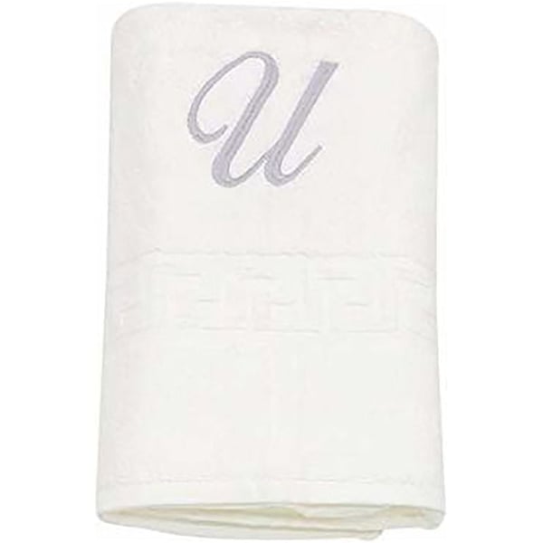 Personalized For You Cotton White U Embroidery Bath Towel 70*140 cm