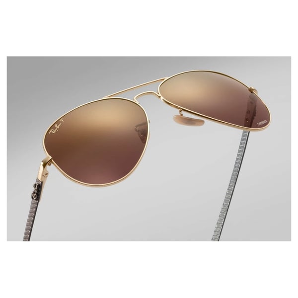 RayBan RB8317CH-001/6B Chromance New Aviator Gold Polarized U Sunglasses RayBan RB8317CH-001/6B Chromance New Aviator Gold Polarized U Sunglasses