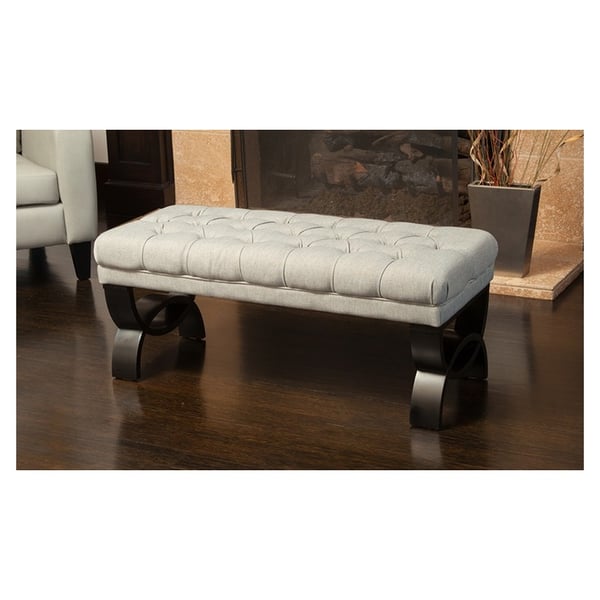 Colette Tufted Ottoman Grey
