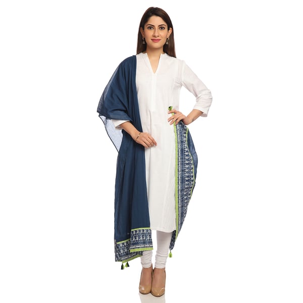 BIBA Indigo Cotton Dupatta Free Size