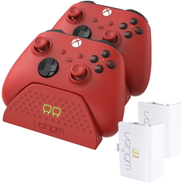 Venom Twin Charging Dock With 2 X Rechargeable Battery Packs - Pulse Red (xbox Series X & S / Xbox One)