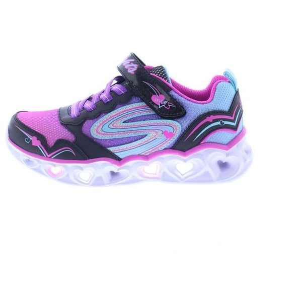 Skechers Heart Lights Kids Shoes Black/Multi 33EU