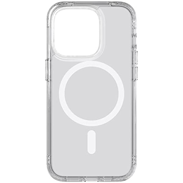 Tech21 Evo Clear designed for iPhone 14 Pro case cover compatible with MagSafe with 12 feet drop protection - Crystal Clear