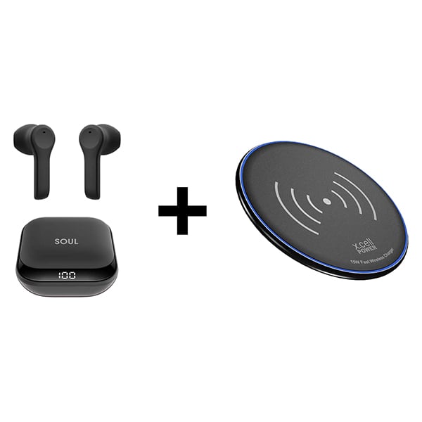 Xcell SOUL9PRO+WL103 Wireless Earbuds Black + Xcell Wireless Charger