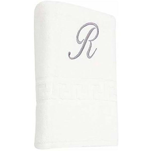 Personalized For You Cotton White R Embroidery Bath Towel 70*140 cm