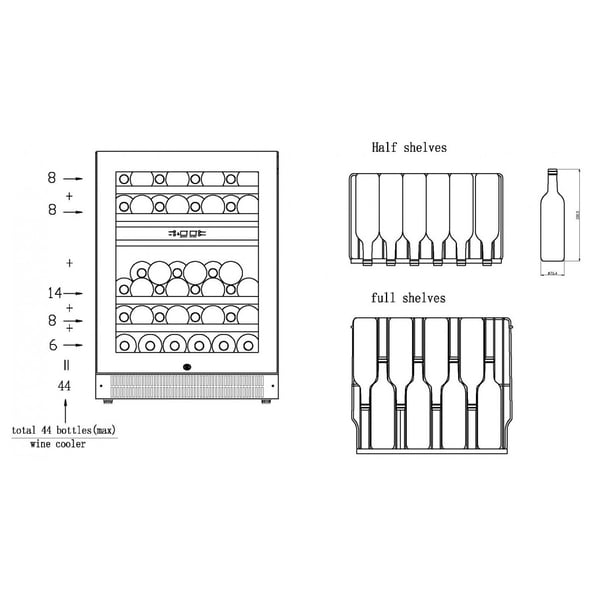 Vestfrost Wine Cooler 44 Bottles W45 Vestfrost Wine Cooler 44 Bottles W45