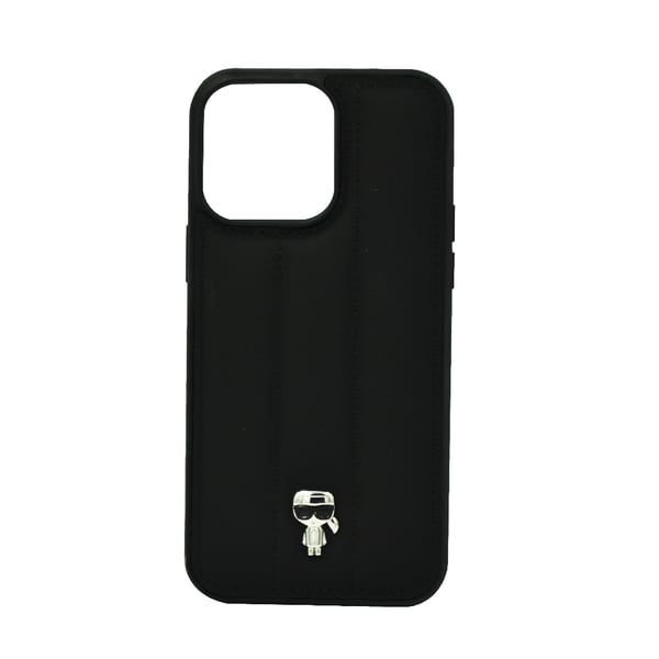 Karl Lagerfeld Nylon Puffy Ikonik Pin Hard Case For Iphone 14 Pro Max Black