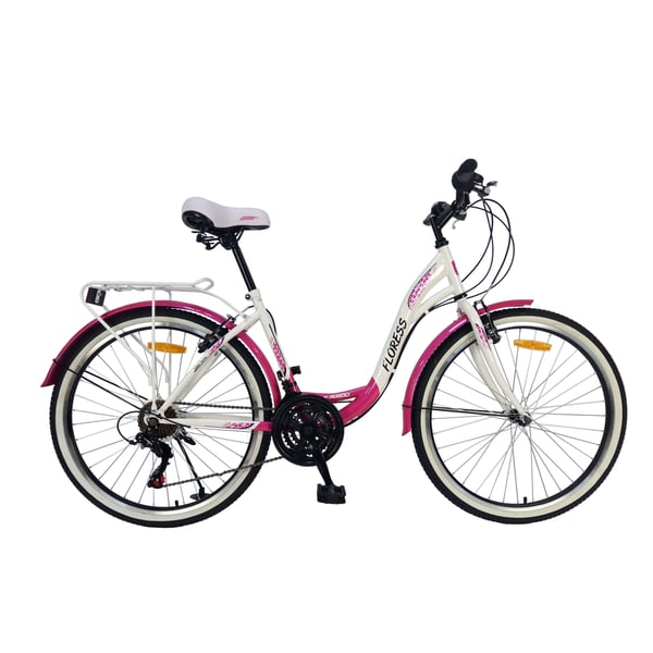 Mogoo Floress 21 Speed Cruiser Bike 24 Inch Pink