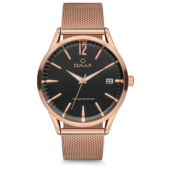 Omax Vintage Collection Rose Gold Mesh Analog Watch For Unisex VC06R28I