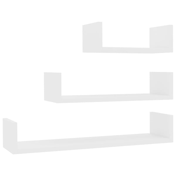 vidaXL Wall Display Shelf 3 pcs White Engineered Wood vidaXL Wall Display Shelf 3 pcs White Engineered Wood