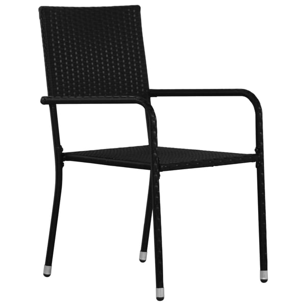 vidaXL 3 Piece Garden Dining Set Poly Rattan Black vidaXL 3 Piece Garden Dining Set Poly Rattan Black