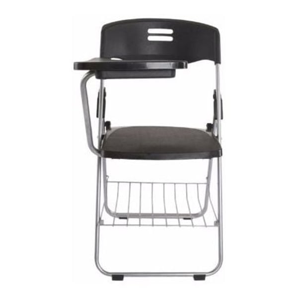 Mahmayi Kelvin S234A Folding Student Chair - Plastic Folding Chair With Writing Tablet - Foldable Chair With Polypropylene Tablet (Black)