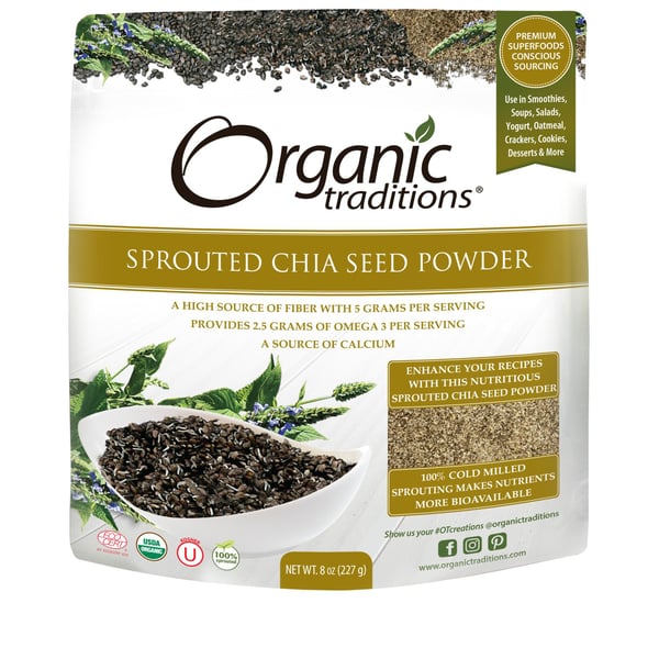 Organic Traditions Sprouted Chia Seed Powder 227g