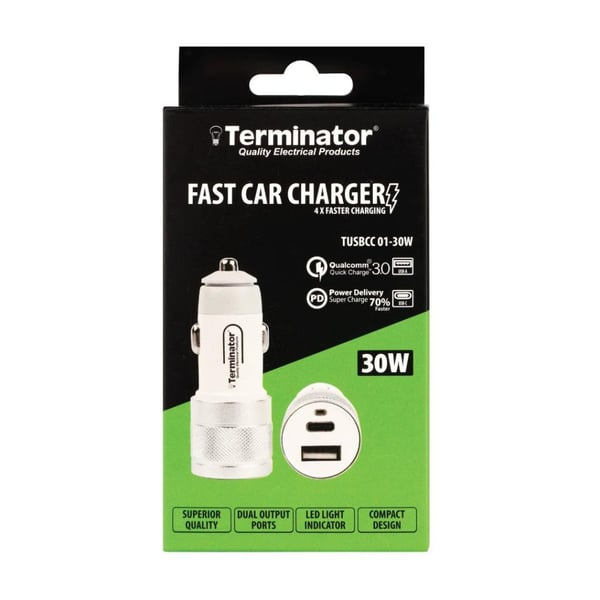 Terminator USB Car Charger 30w TUSBCC 01-30W Terminator USB Car Charger 30w TUSBCC 01-30W