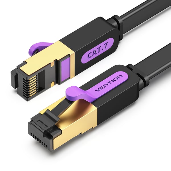 Vention Ethernet Cable Flat Cat.7 Patch Cable, 10m Black ICABL